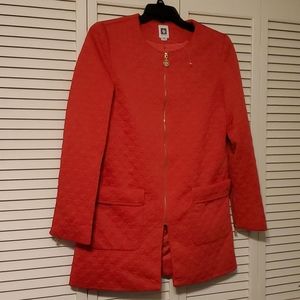 Anne Klien Red Quilt Zip Jacket